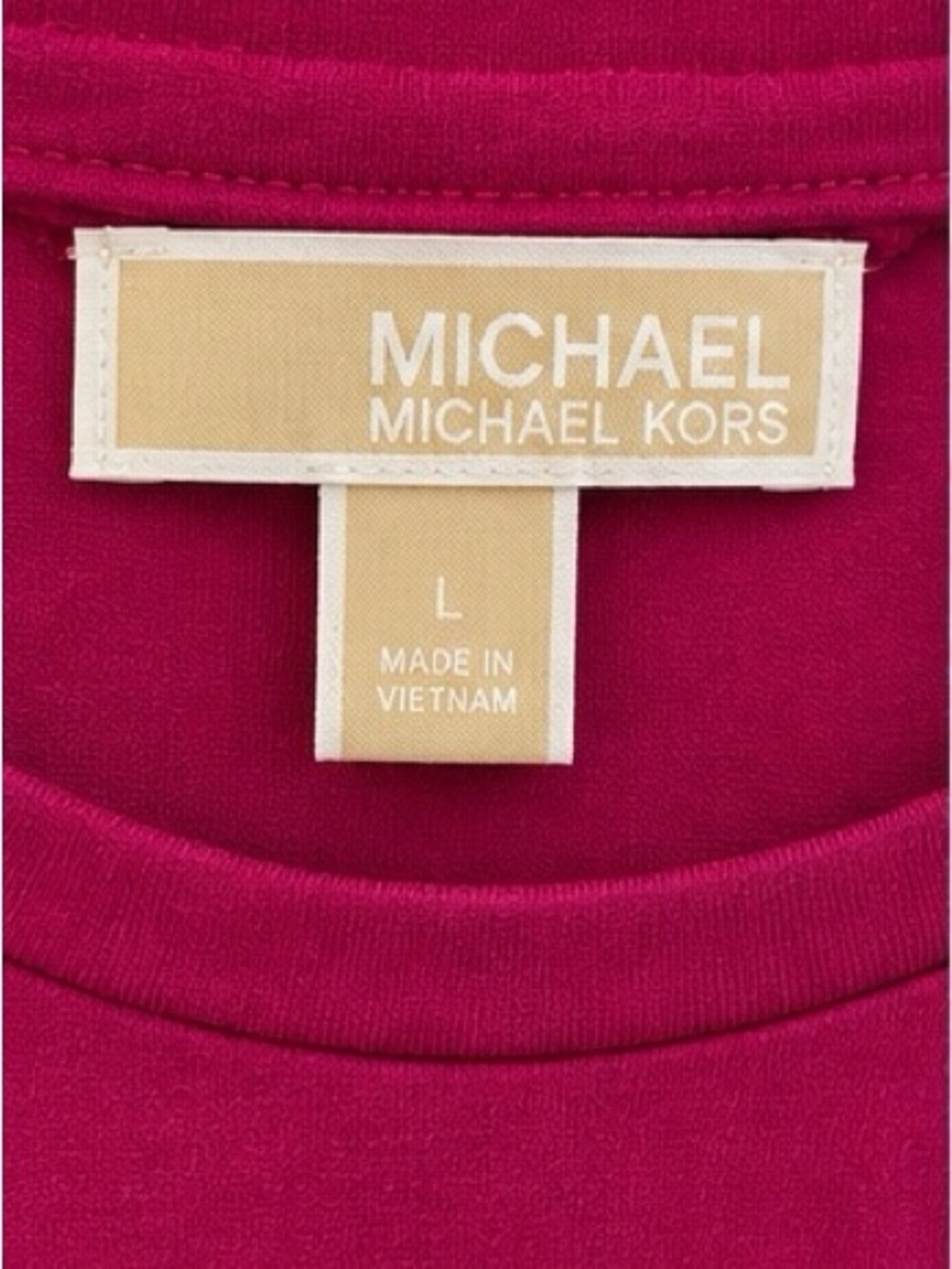 Michael Kors Raspberry (Deep Fuchsia) Ruffle Short-Sleeve Tee - Picture 4 of 8